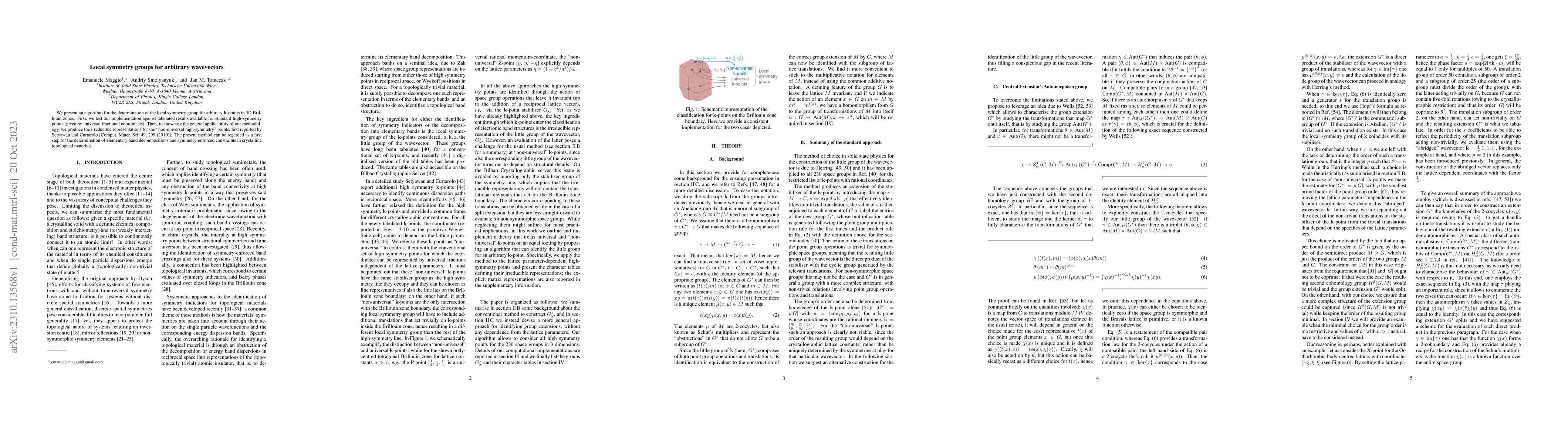 Thumbnail for Local symmetry groups for arbitrary wavevectors
