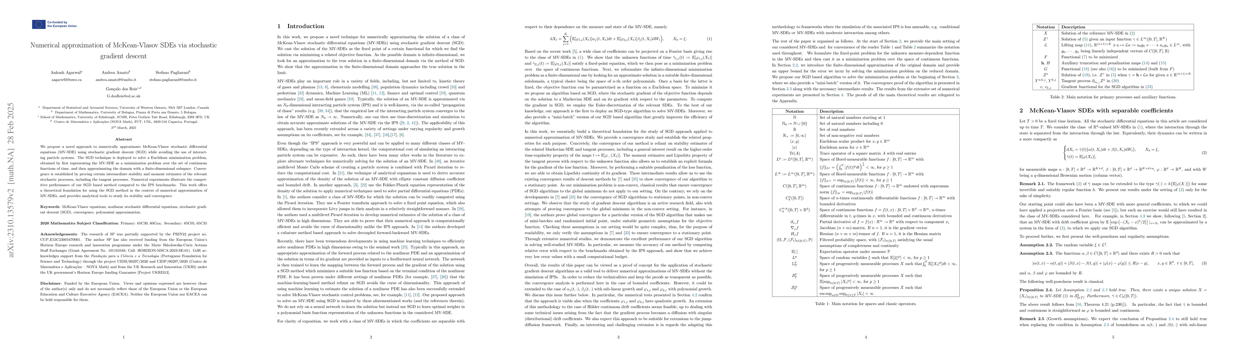 Thumbnail for Numerical approximation of McKean-Vlasov SDEs via stochastic gradient
  descent
