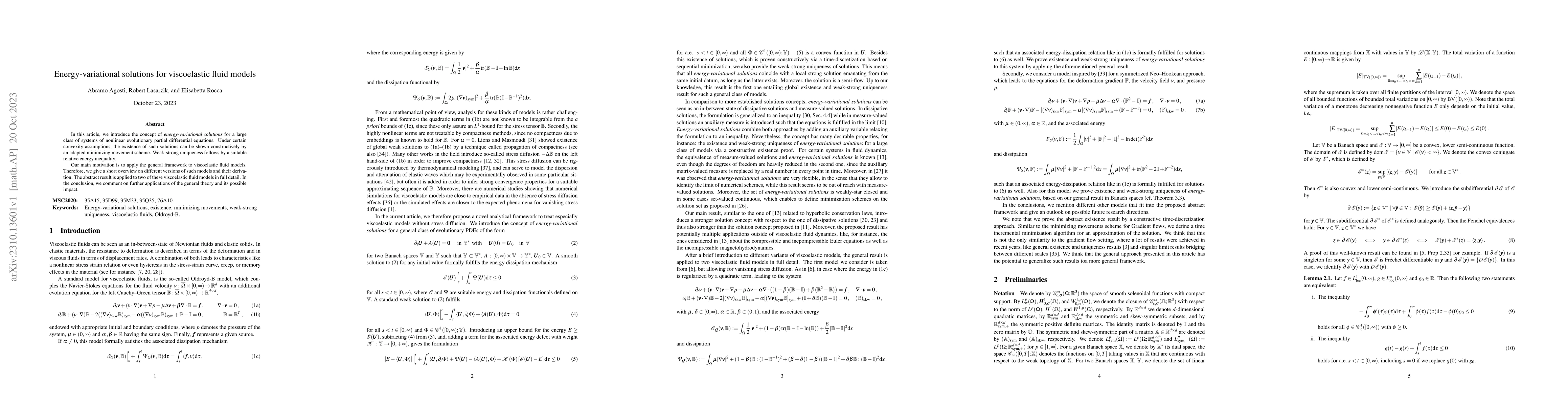Thumbnail for Energy-variational solutions for viscoelastic fluid models
