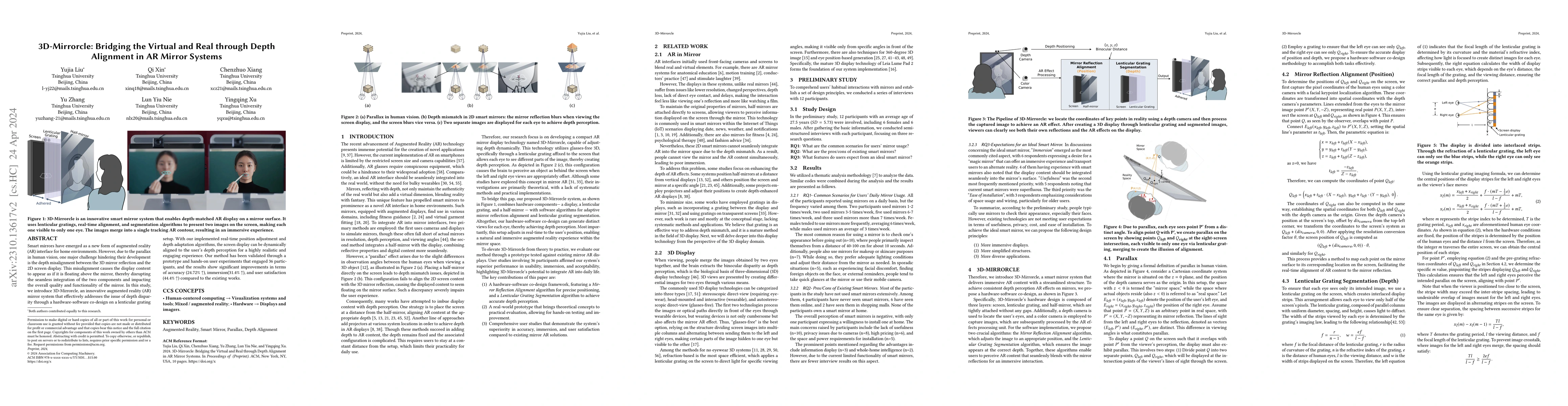 Thumbnail for 3D-Mirrorcle: Bridging the Virtual and Real through Depth Alignment in
  AR Mirror Systems
