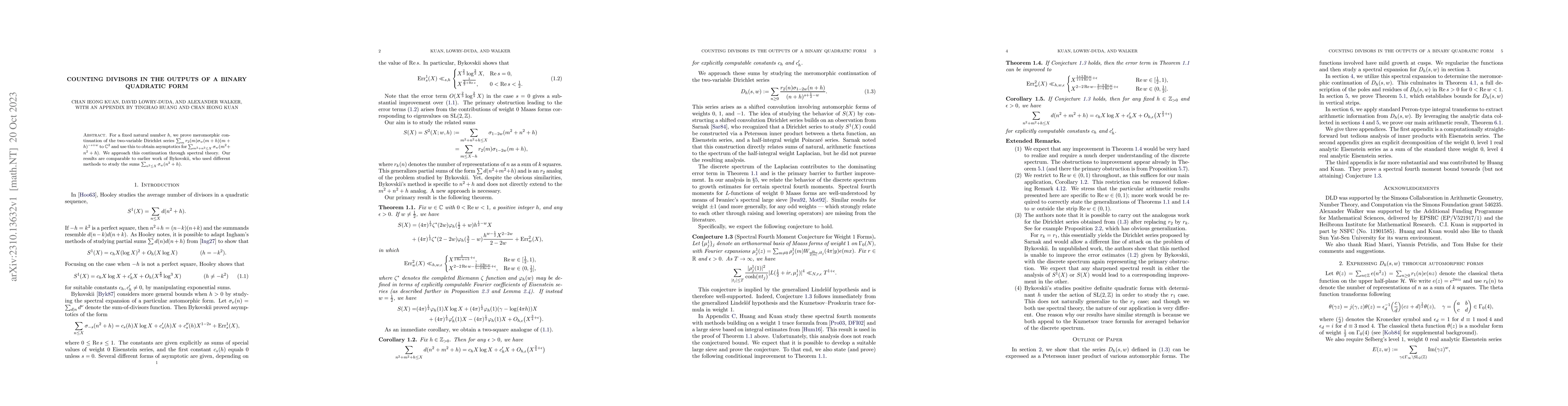 Thumbnail for Counting Divisors in the Outputs of a Binary Quadratic Form