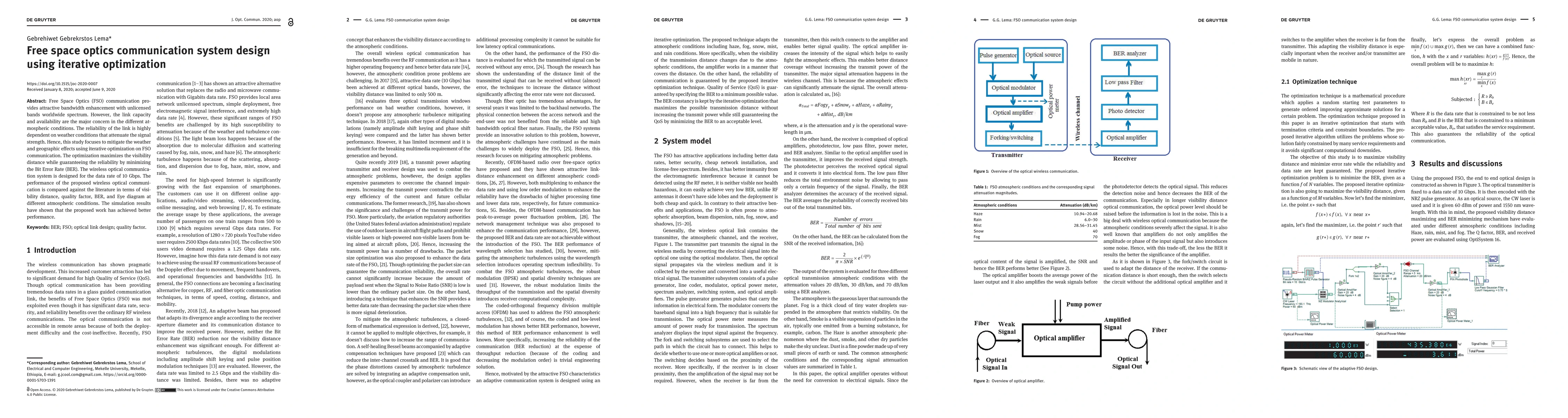Thumbnail for Free space optics communication system design using iterative
  optimization