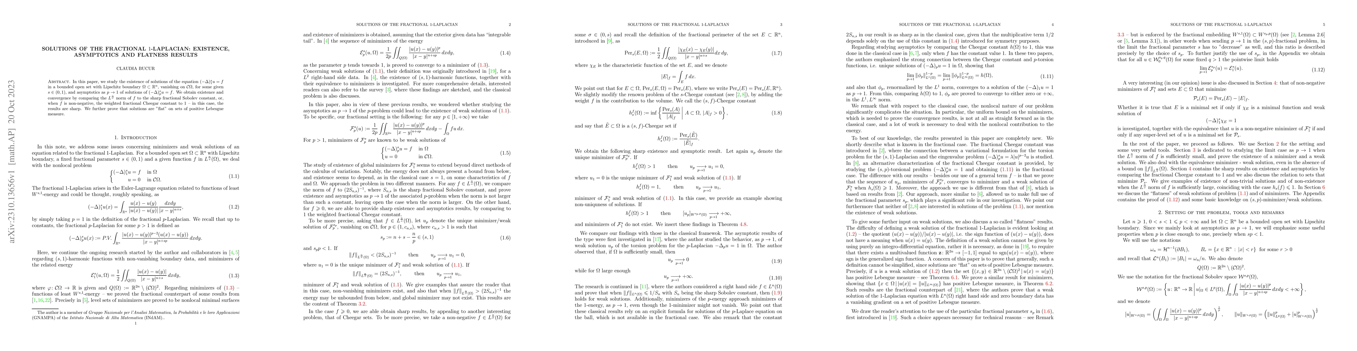 Thumbnail for Solutions of the fractional 1-Laplacian: existence, asymptotics and
  flatness results