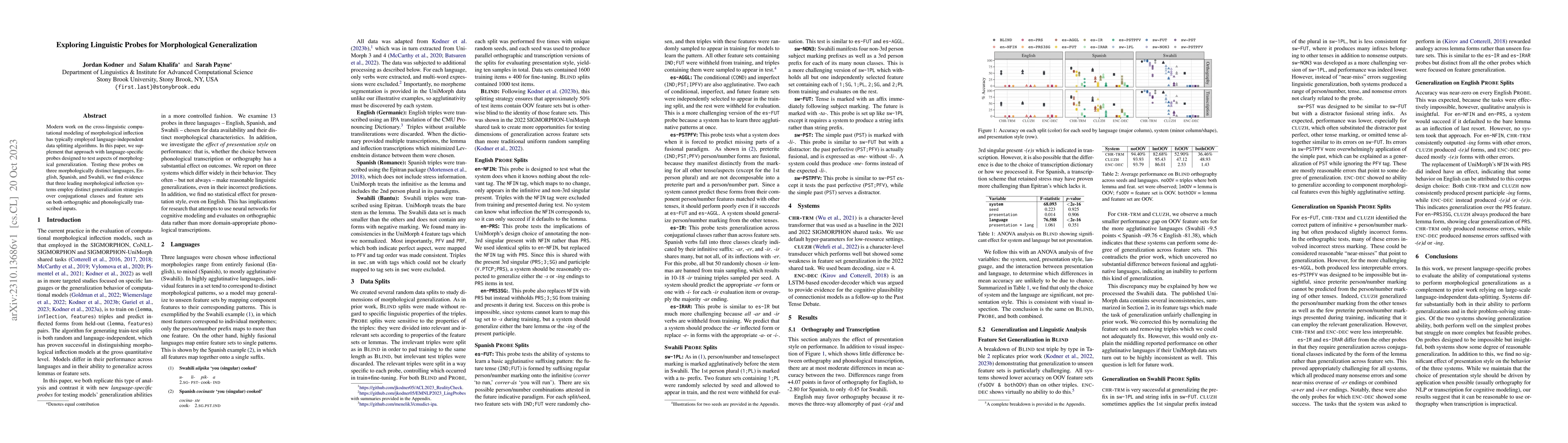 Thumbnail for Exploring Linguistic Probes for Morphological Generalization