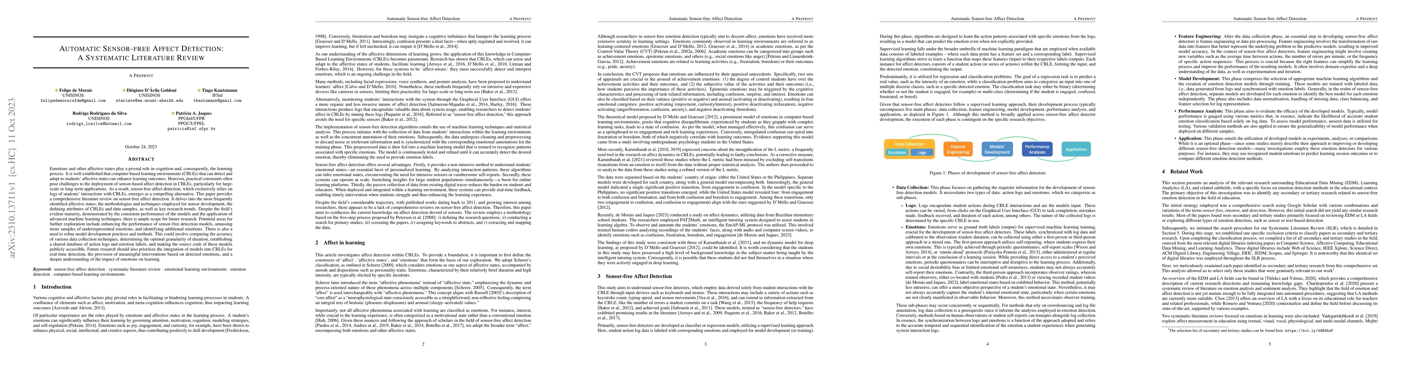 Thumbnail for Automatic Sensor-free Affect Detection: A Systematic Literature Review