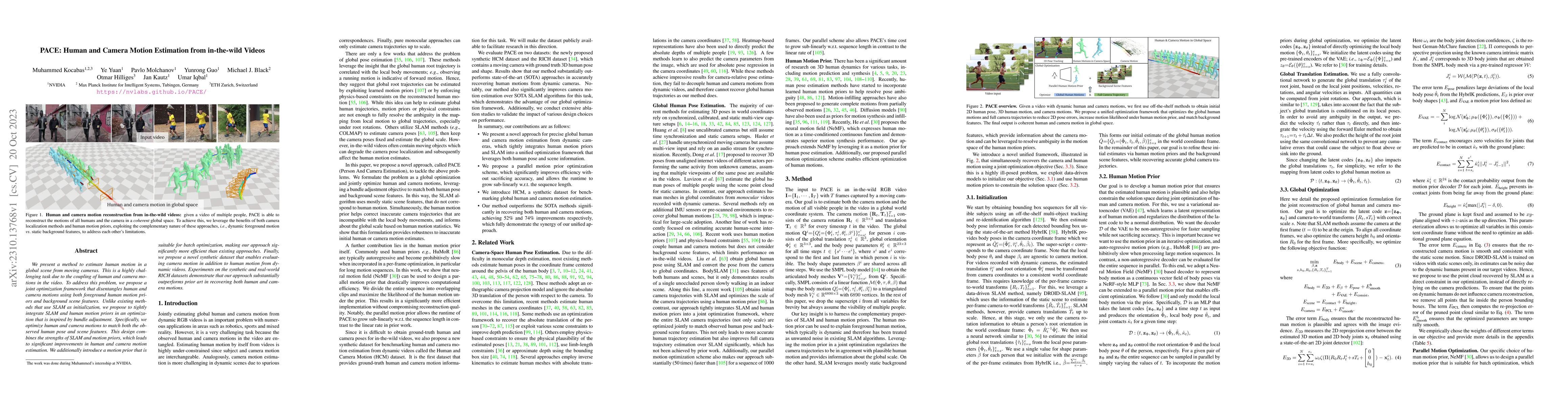 Thumbnail for PACE: Human and Camera Motion Estimation from in-the-wild Videos