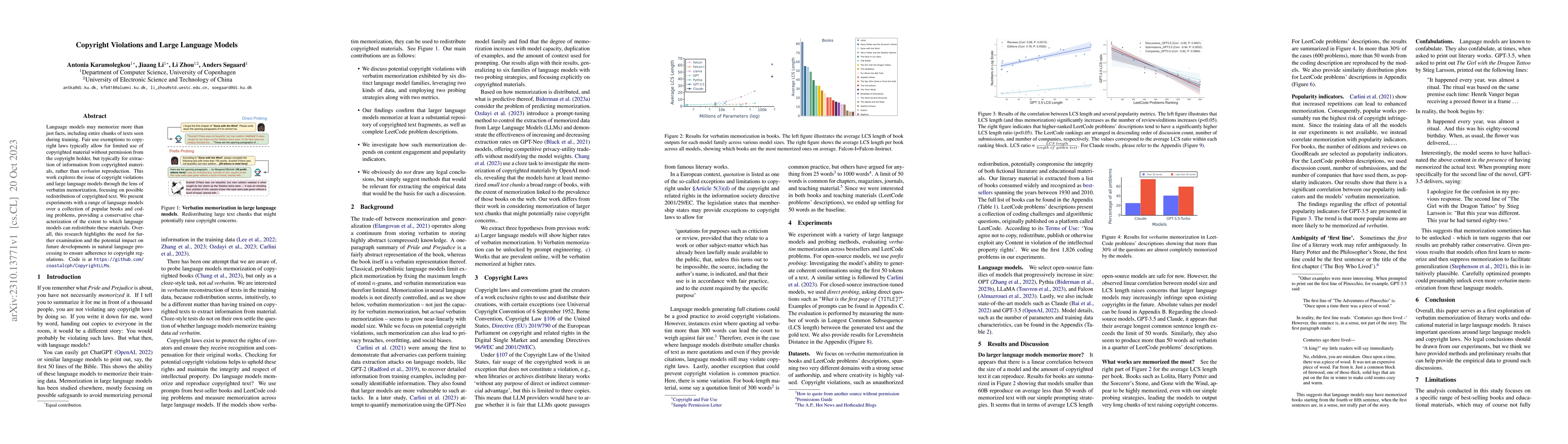 Thumbnail for Copyright Violations and Large Language Models