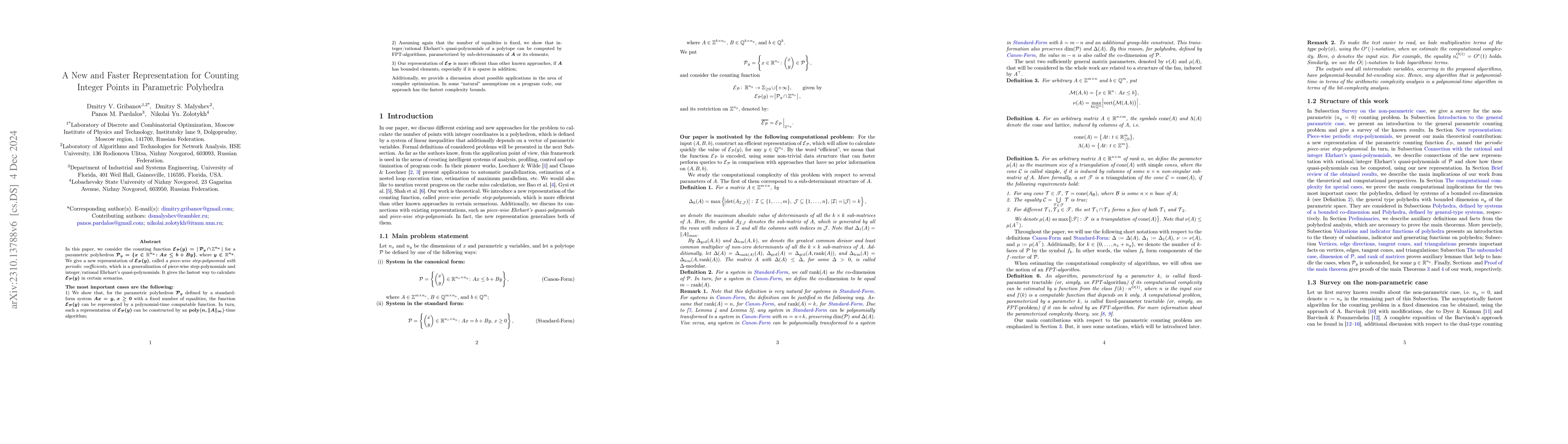 Thumbnail for A New and Faster Representation for Counting Integer Points in
  Parametric Polyhedra