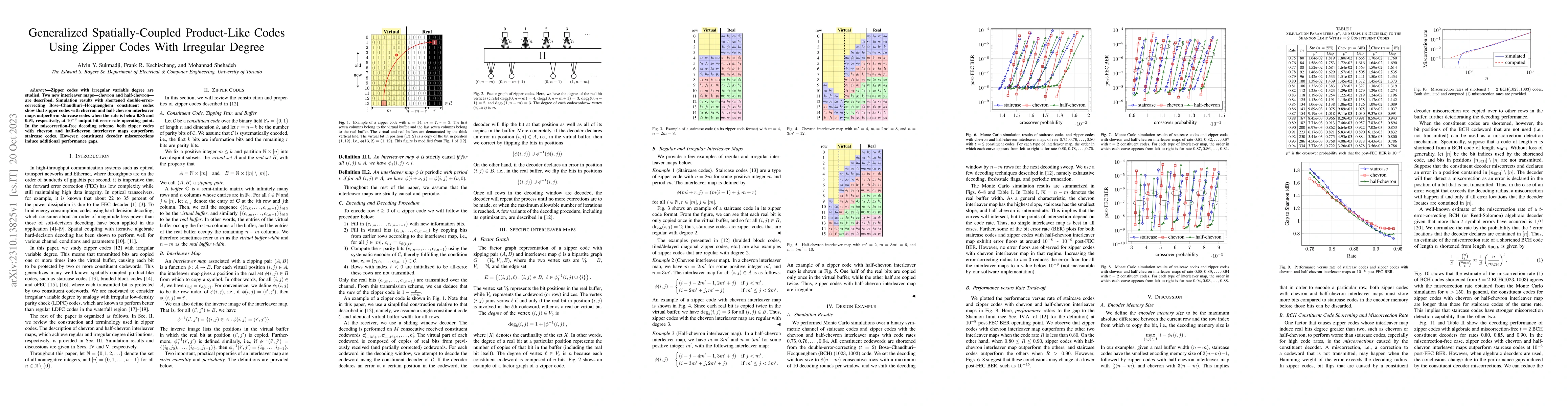 Thumbnail for Generalized Spatially-Coupled Product-Like Codes Using Zipper Codes With
  Irregular Degree
