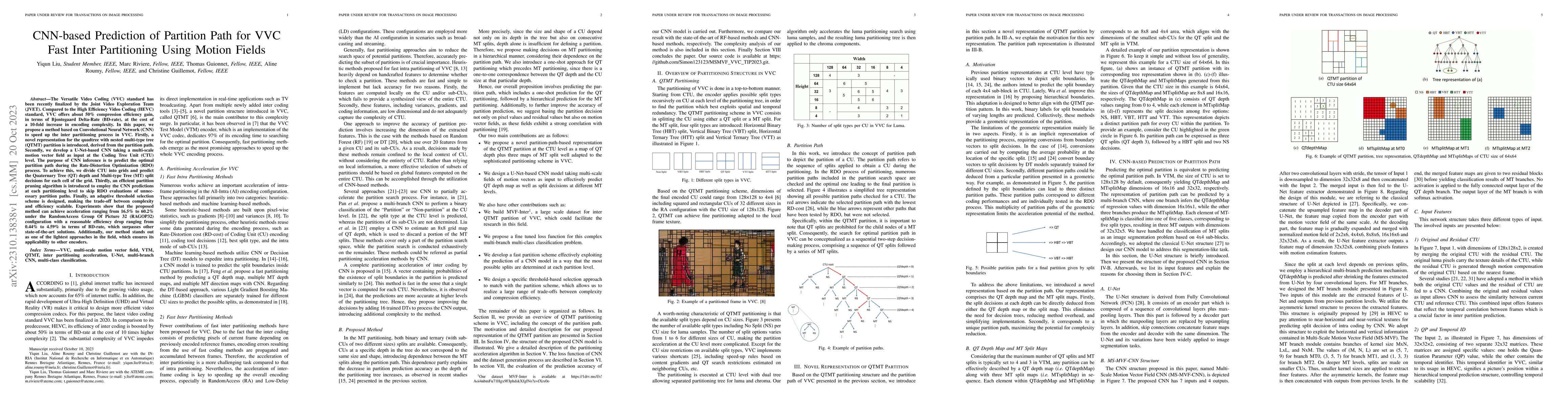 Thumbnail for CNN-based Prediction of Partition Path for VVC Fast Inter Partitioning
  Using Motion Fields