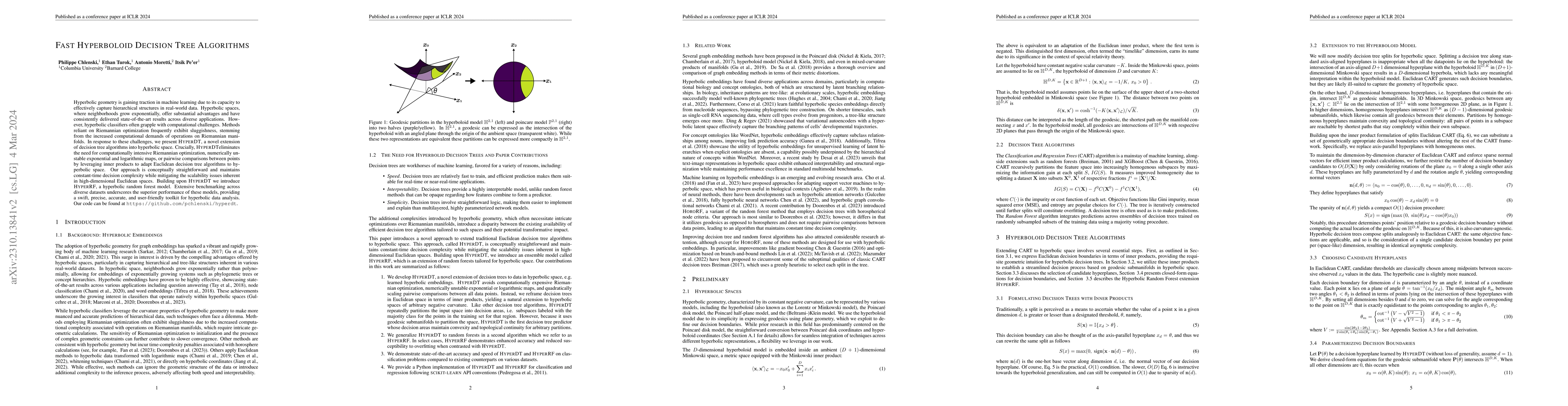 Thumbnail for Fast hyperboloid decision tree algorithms