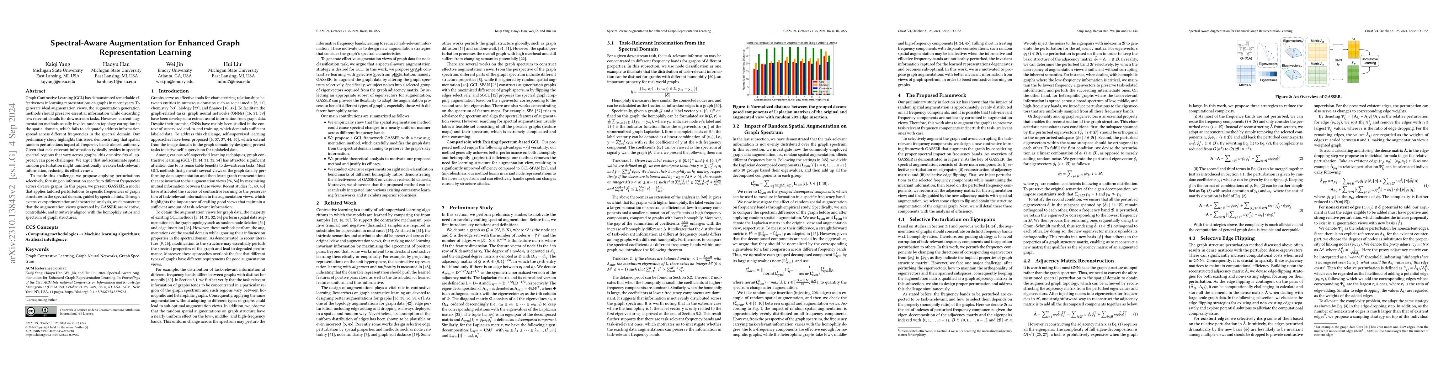 Thumbnail for Augment with Care: Enhancing Graph Contrastive Learning with Selective
  Spectrum Perturbation