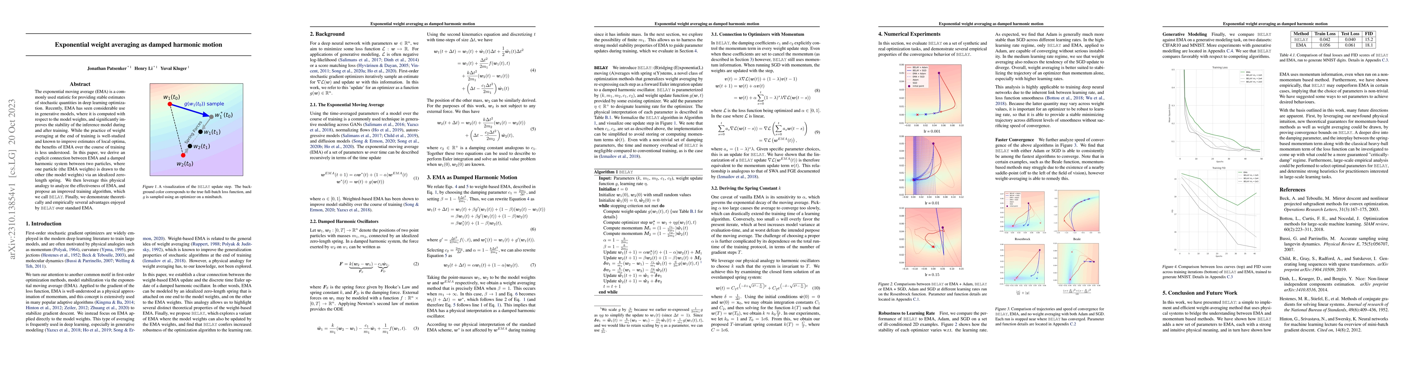Thumbnail for Exponential weight averaging as damped harmonic motion