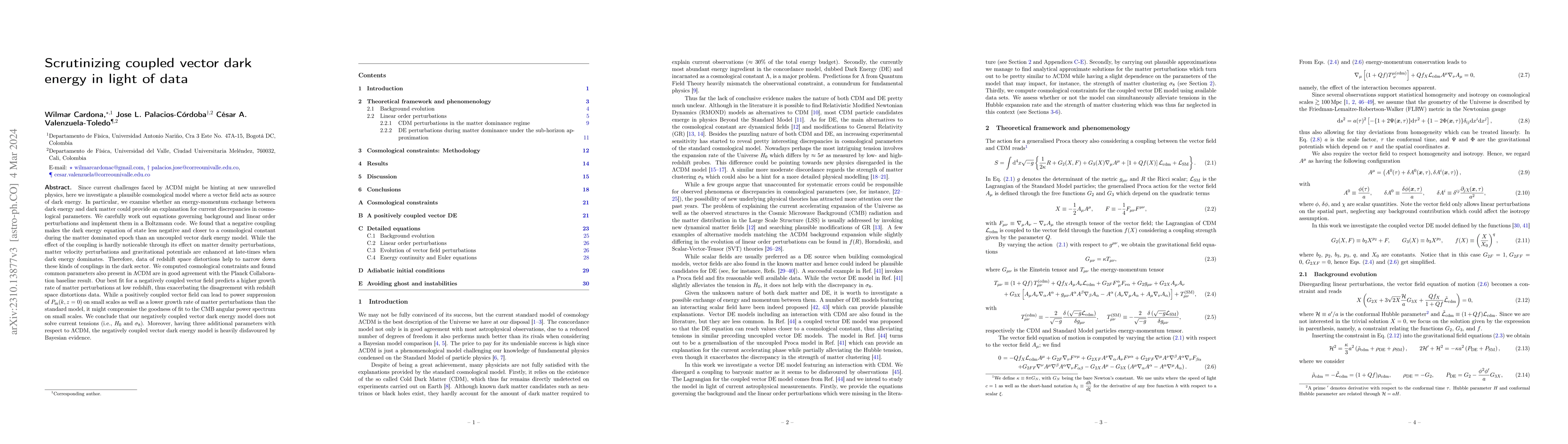 Thumbnail for Scrutinizing coupled vector dark energy in light of data