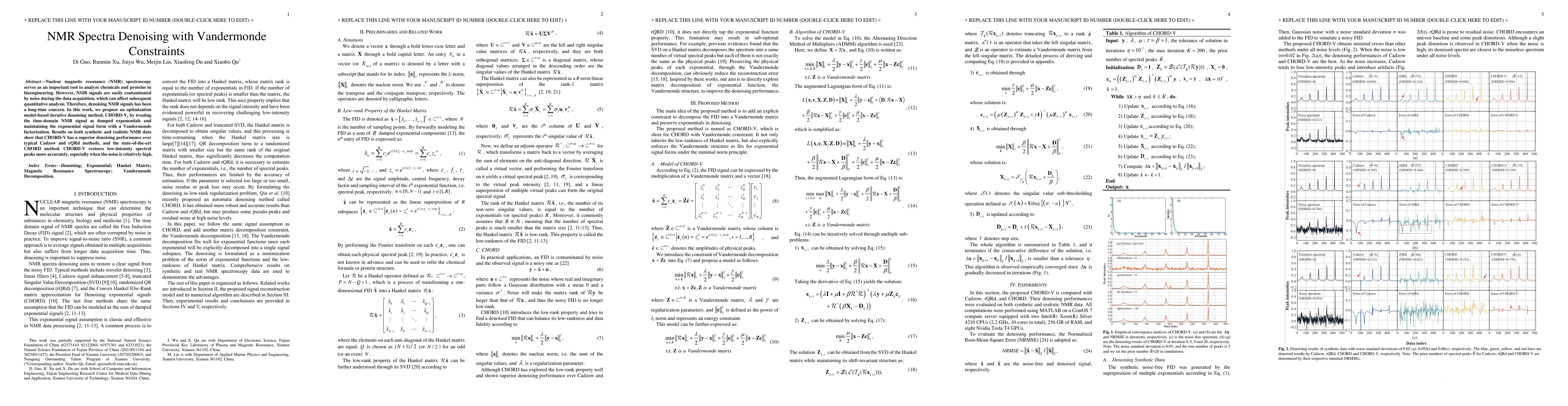 Thumbnail for NMR Spectra Denoising with Vandermonde Constraints
