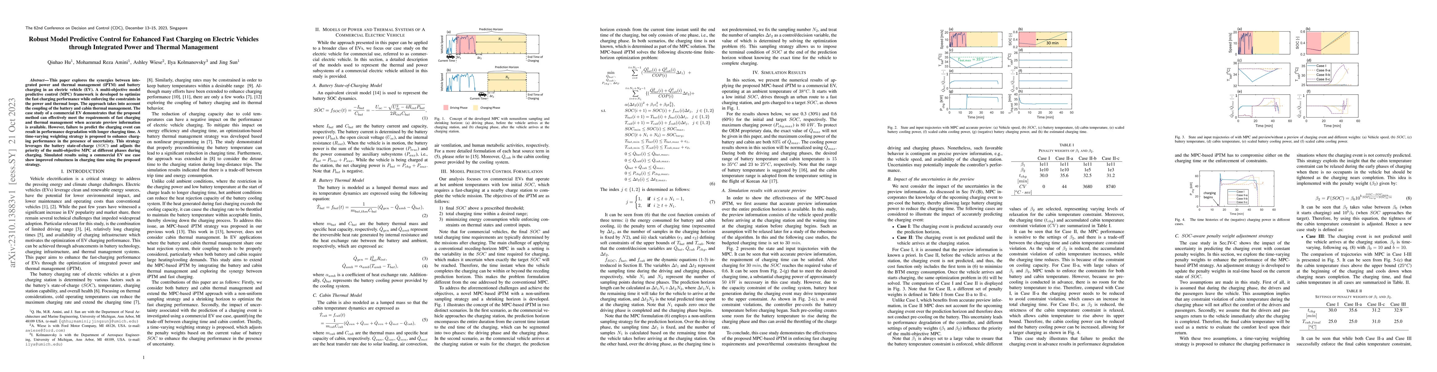 Thumbnail for Robust Model Predictive Control for Enhanced Fast Charging on Electric
  Vehicles through Integrated Power and Thermal Management