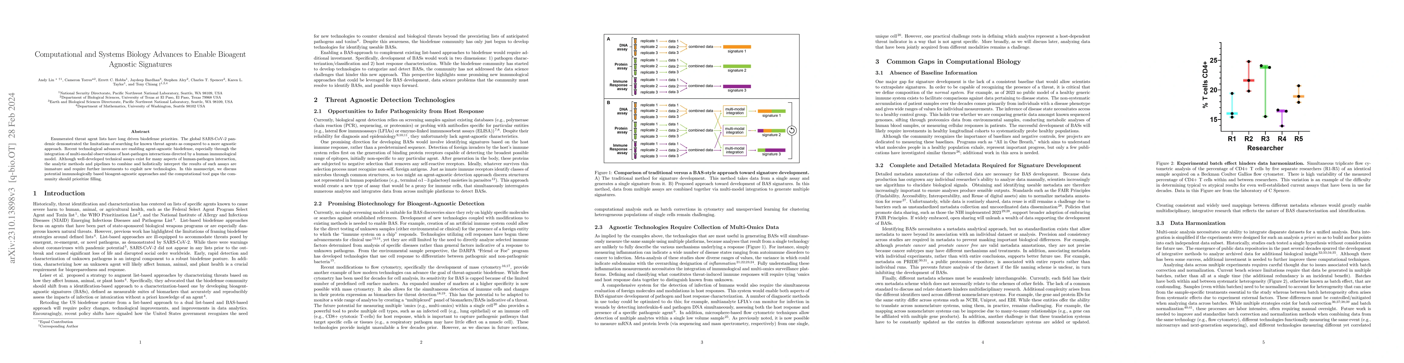 Thumbnail for Computational and Systems Biology Advances to Enable Bioagent-Agnostic
  Signatures