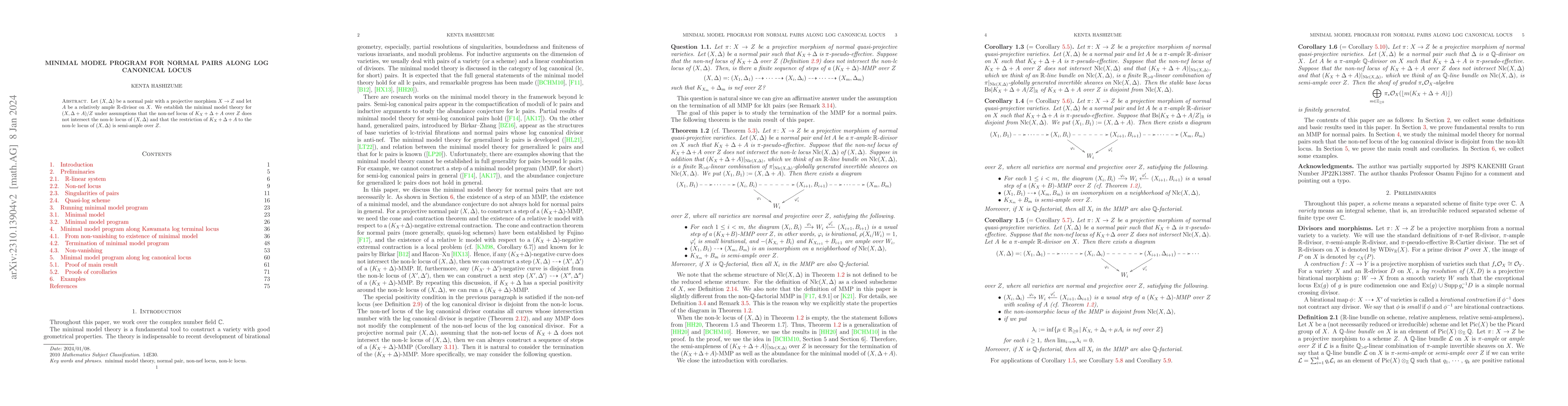 Thumbnail for Minimal model program for normal pairs along log canonical locus