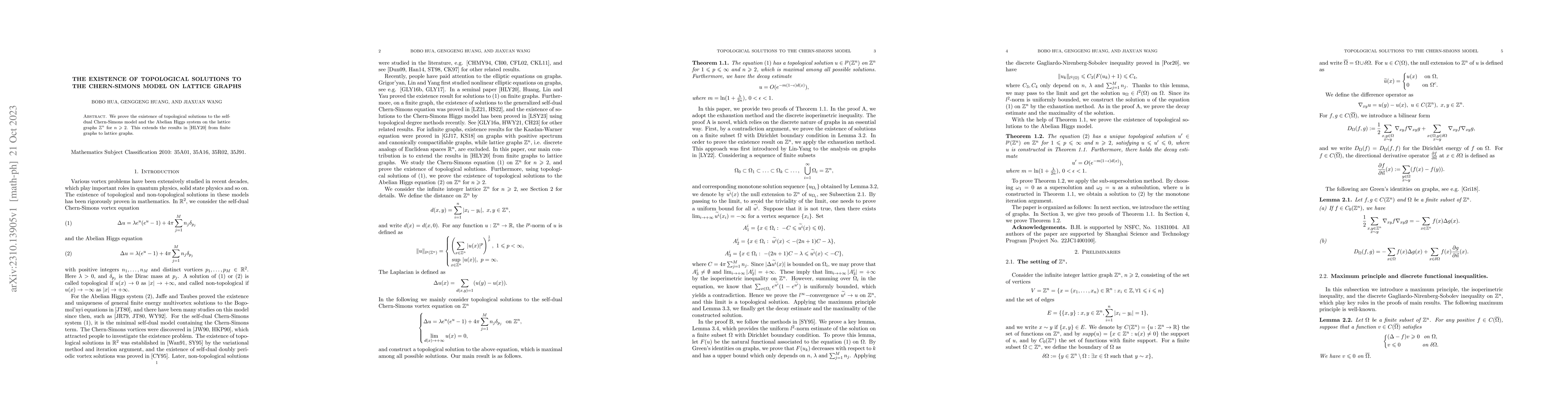 Thumbnail for The existence of topological solutions to the Chern-Simons model on
  lattice graphs