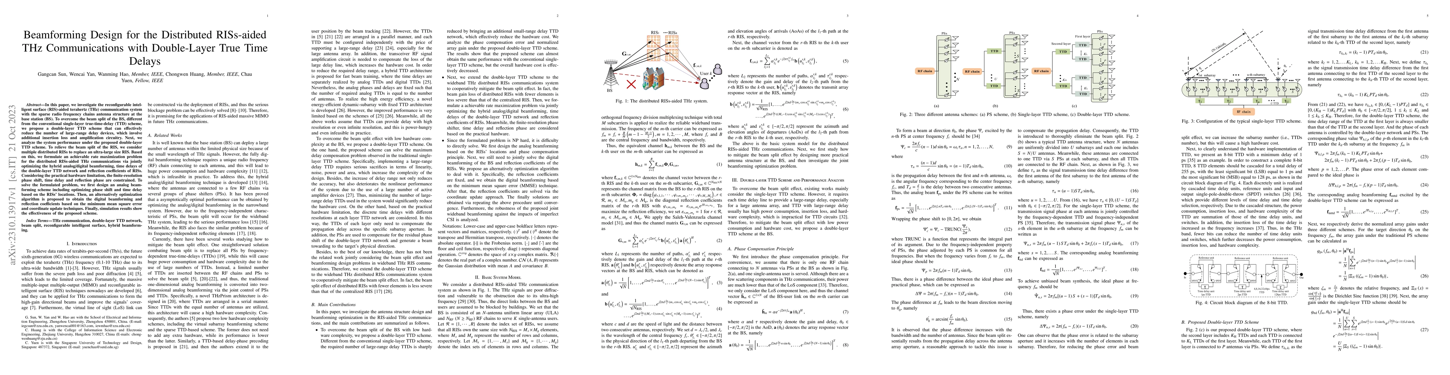 Thumbnail for Beamforming Design for the Distributed RISs-aided THz Communications
  with Double-Layer True Time Delays