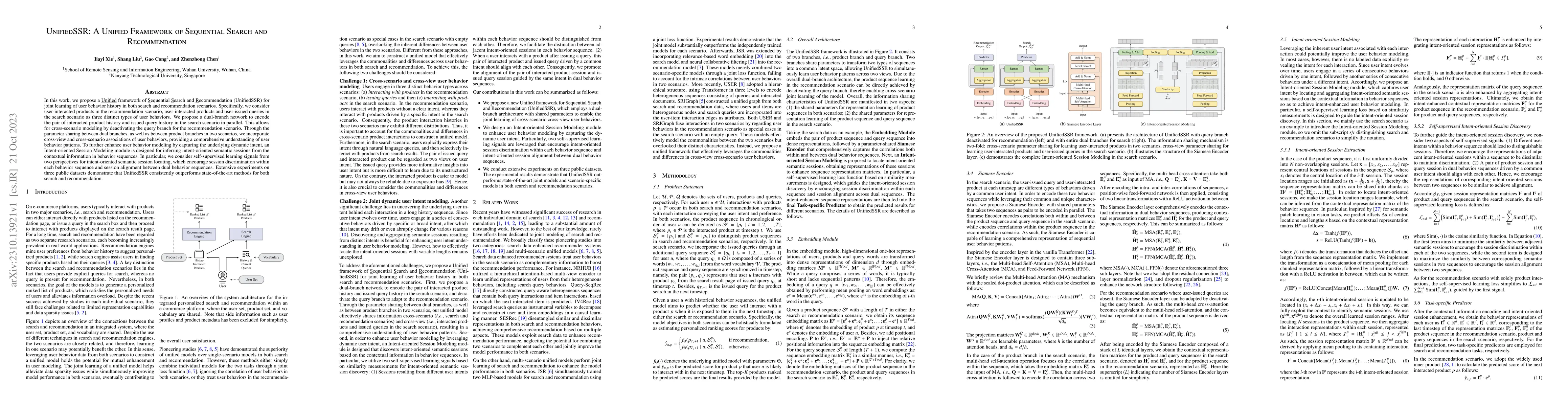 Thumbnail for UnifiedSSR: A Unified Framework of Sequential Search and Recommendation