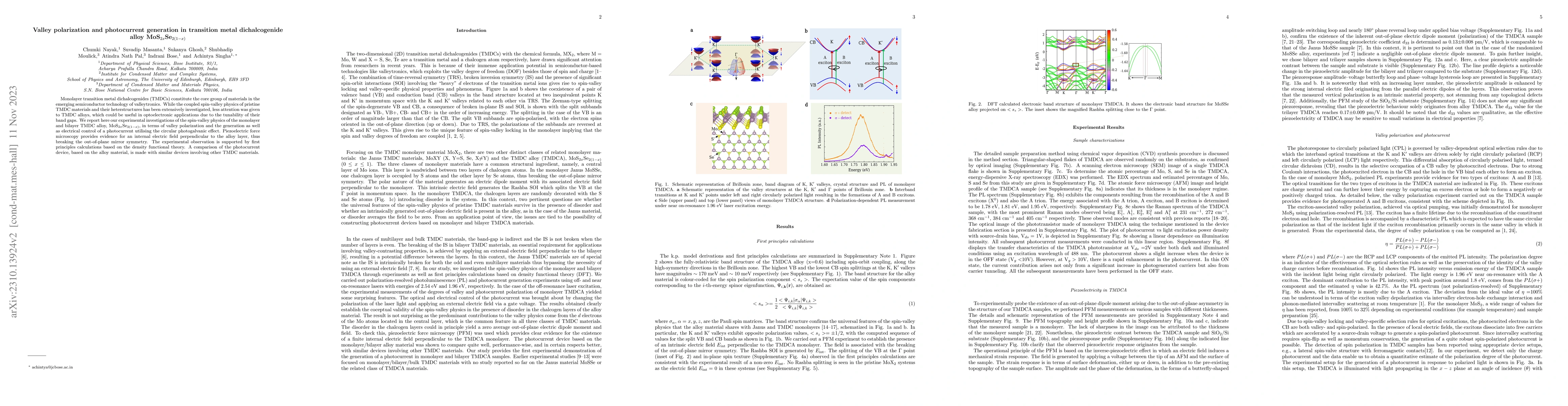 Thumbnail for Valley polarization and photocurrent generation in transition metal
  dichalcogenide alloy MoS$_{2x}$Se$_{2(1-x)}$