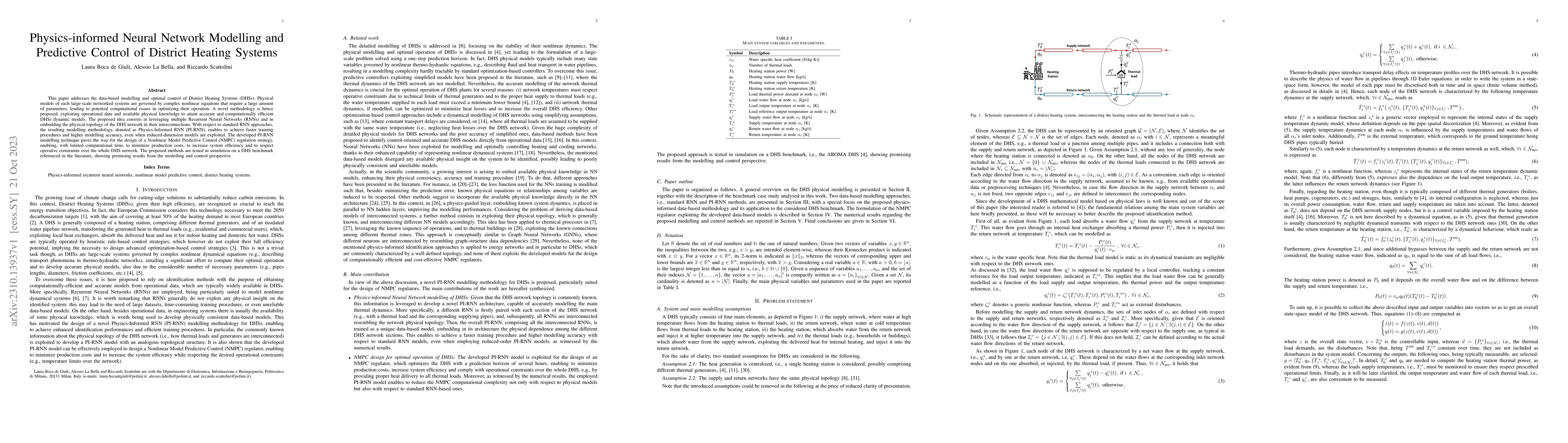 Thumbnail for Physics-informed Neural Network Modelling and Predictive Control of
  District Heating Systems