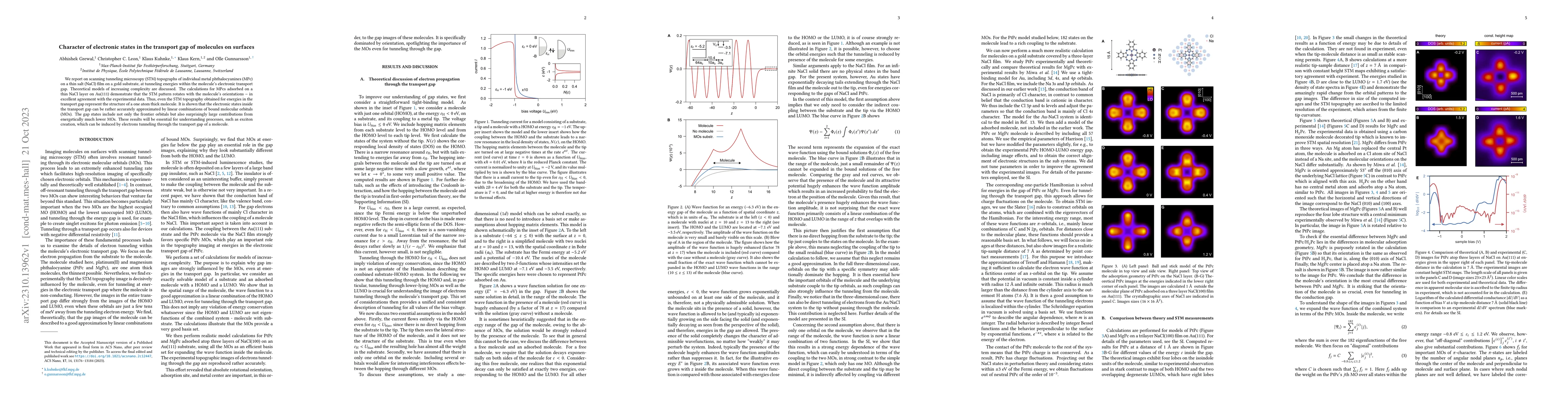 Thumbnail for Character of electronic states in the transport gap of molecules on
  surfaces