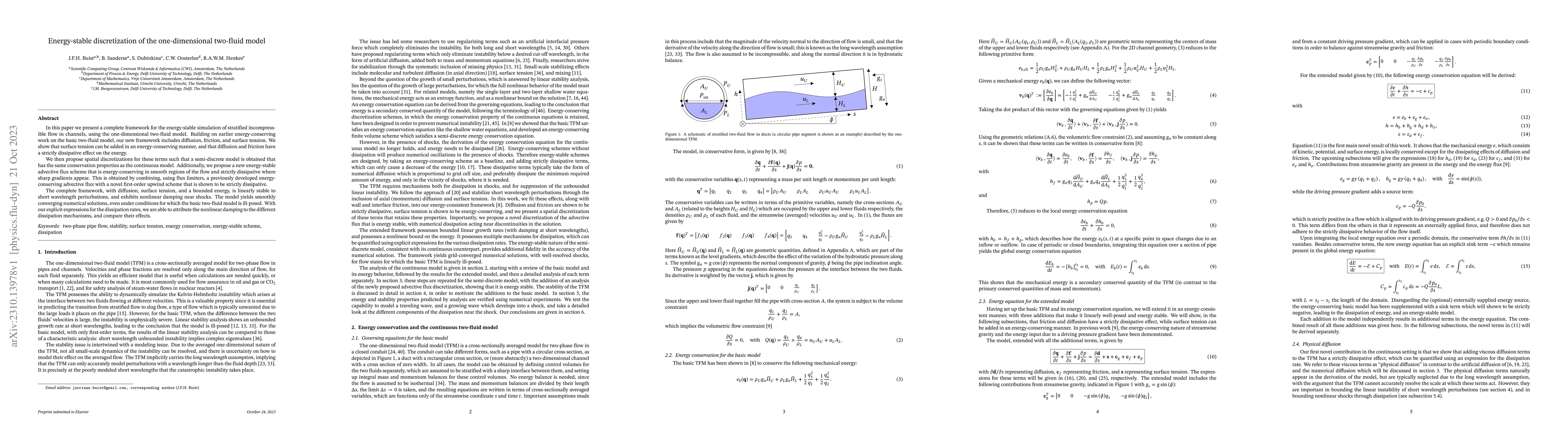 Thumbnail for Energy-stable discretization of the one-dimensional two-fluid model