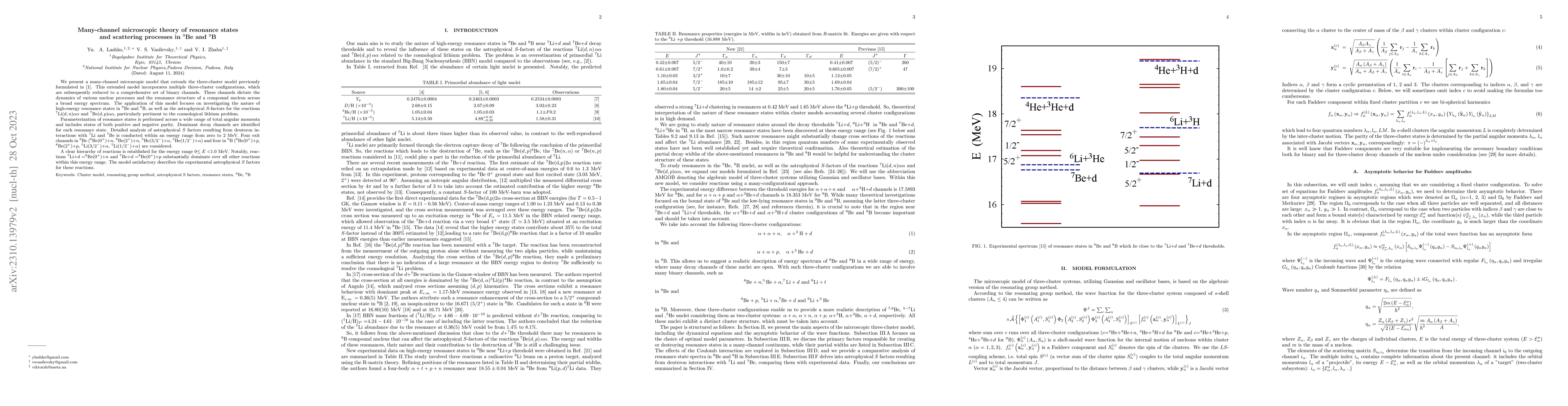 Thumbnail for Many-channel microscopic theory of resonance states and scattering
  processes in $^{9}$Be and $^{9}$B