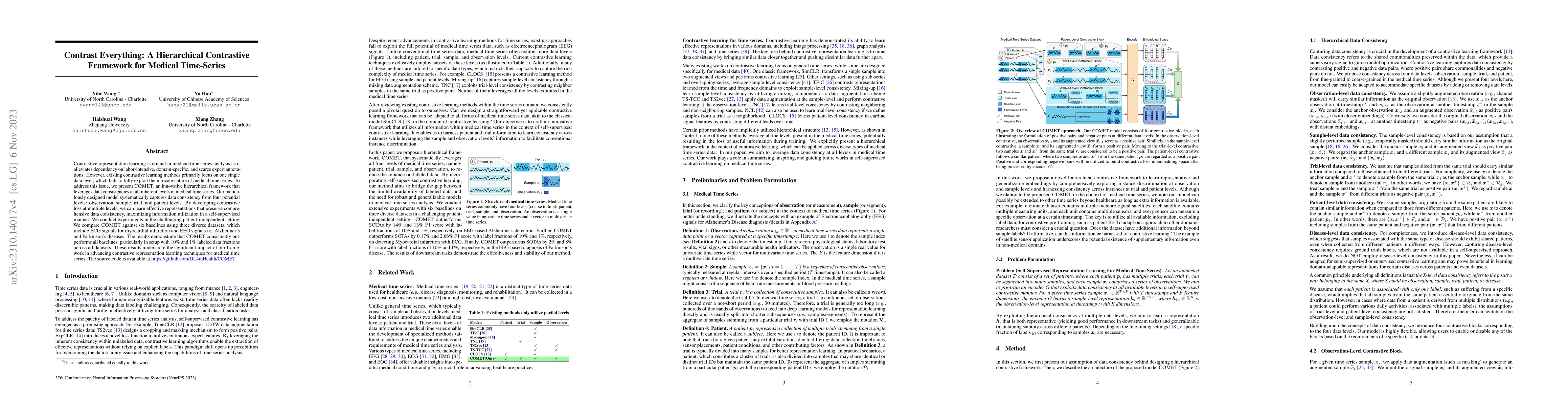 Thumbnail for Contrast Everything: A Hierarchical Contrastive Framework for Medical
  Time-Series