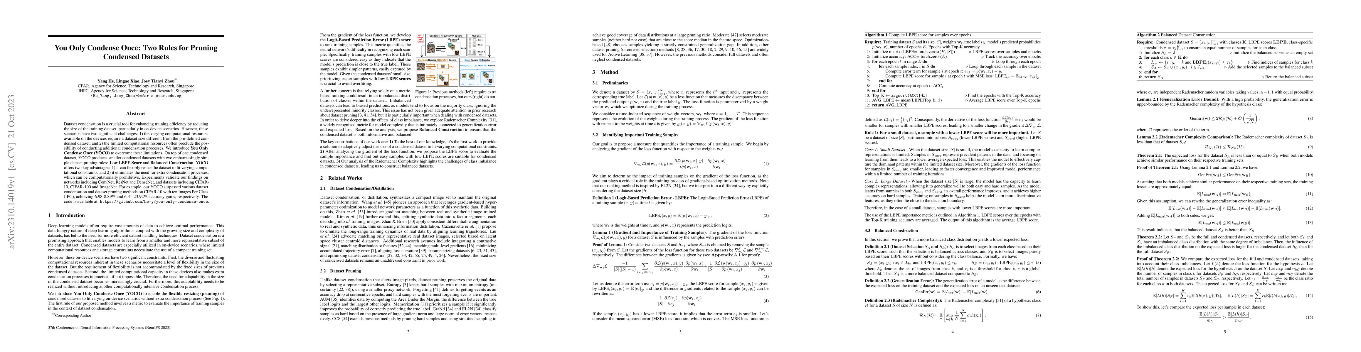 Thumbnail for You Only Condense Once: Two Rules for Pruning Condensed Datasets