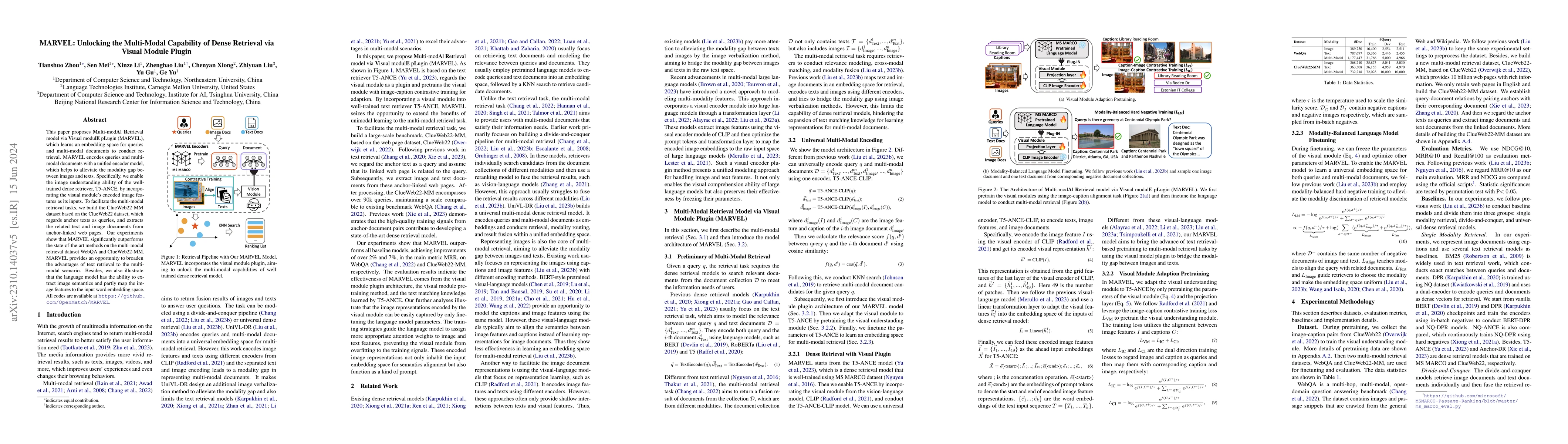 Thumbnail for MARVEL: Unlocking the Multi-Modal Capability of Dense Retrieval via
  Visual Module Plugin