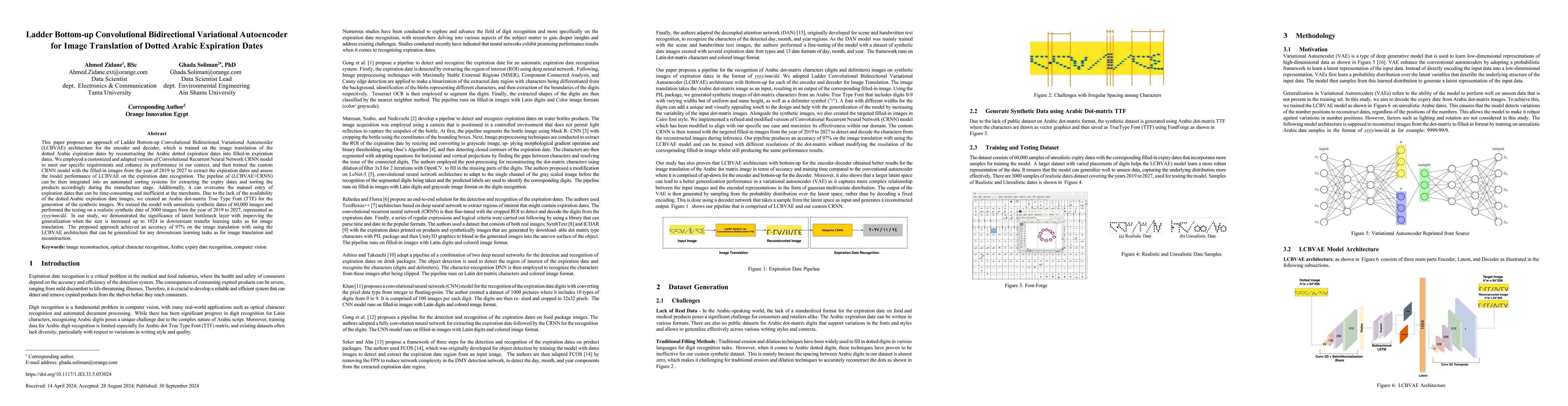 Thumbnail for Convolutional Bidirectional Variational Autoencoder for Image Domain
  Translation of Dotted Arabic Expiration
