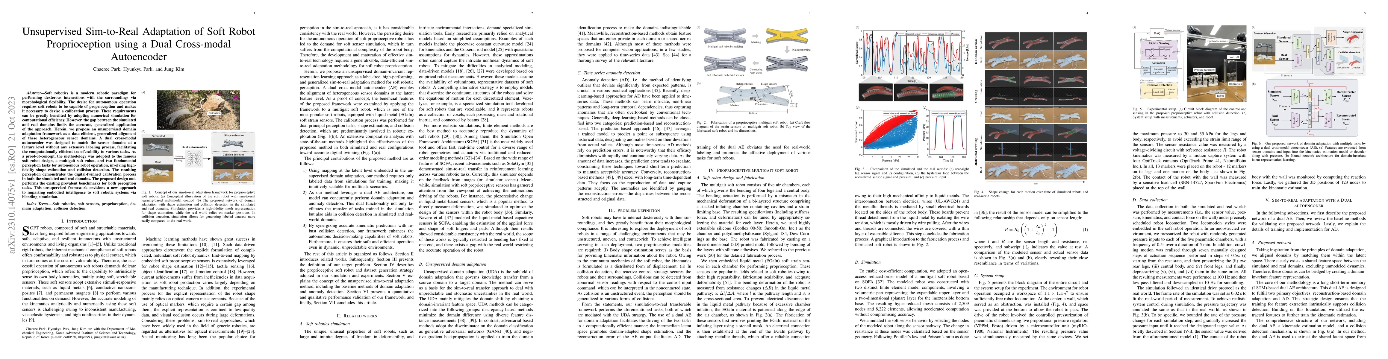 Thumbnail for Unsupervised Sim-to-Real Adaptation of Soft Robot Proprioception using a
  Dual Cross-modal Autoencoder