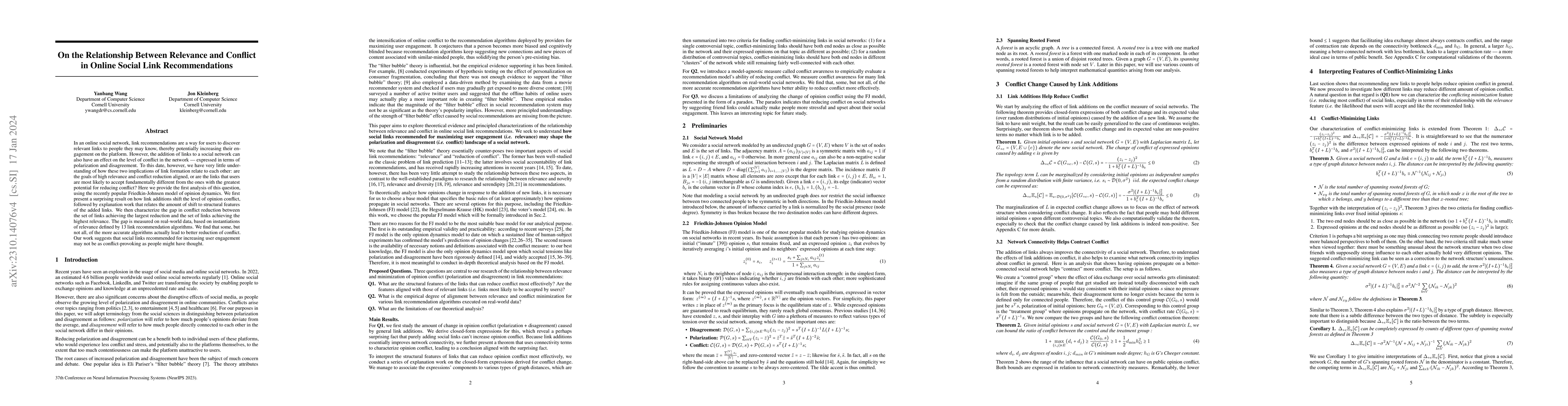 Thumbnail for On the Relationship Between Relevance and Conflict in Online Social Link
  Recommendations