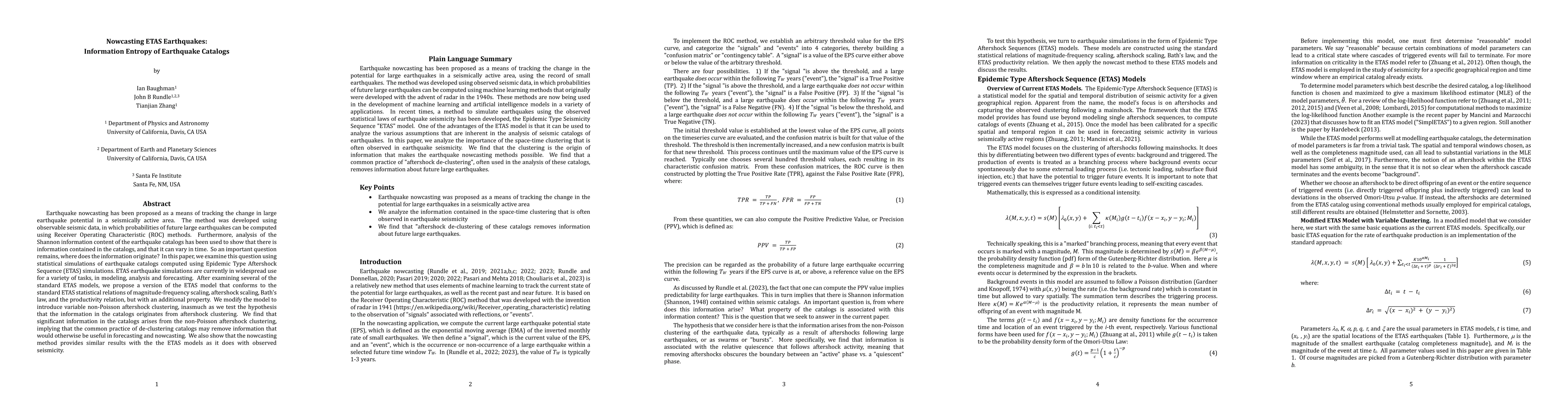 Thumbnail for Nowcasting ETAS Earthquakes: Information Entropy of Earthquake Catalogs