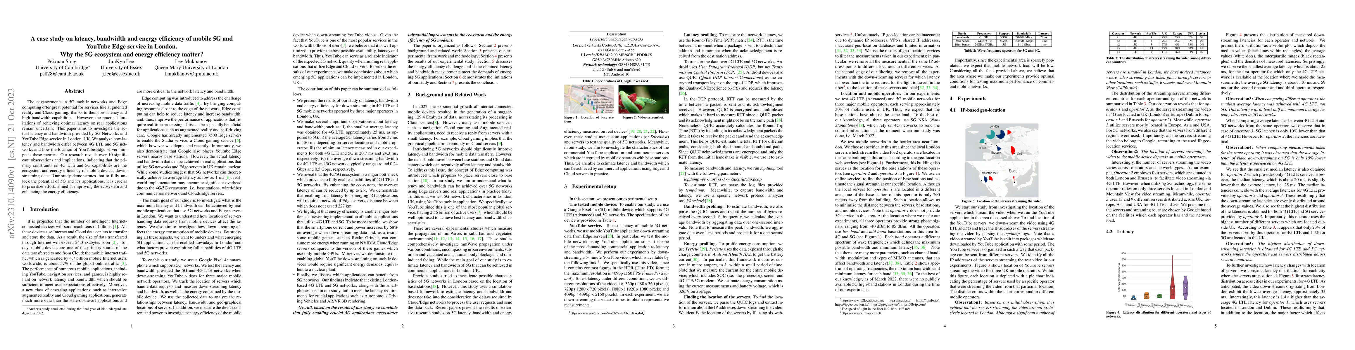 Thumbnail for A case study on latency, bandwidth and energy efficiency of mobile 5G
  and YouTube Edge service in London. Why the 5G ecosystem and energy
  efficiency matter?