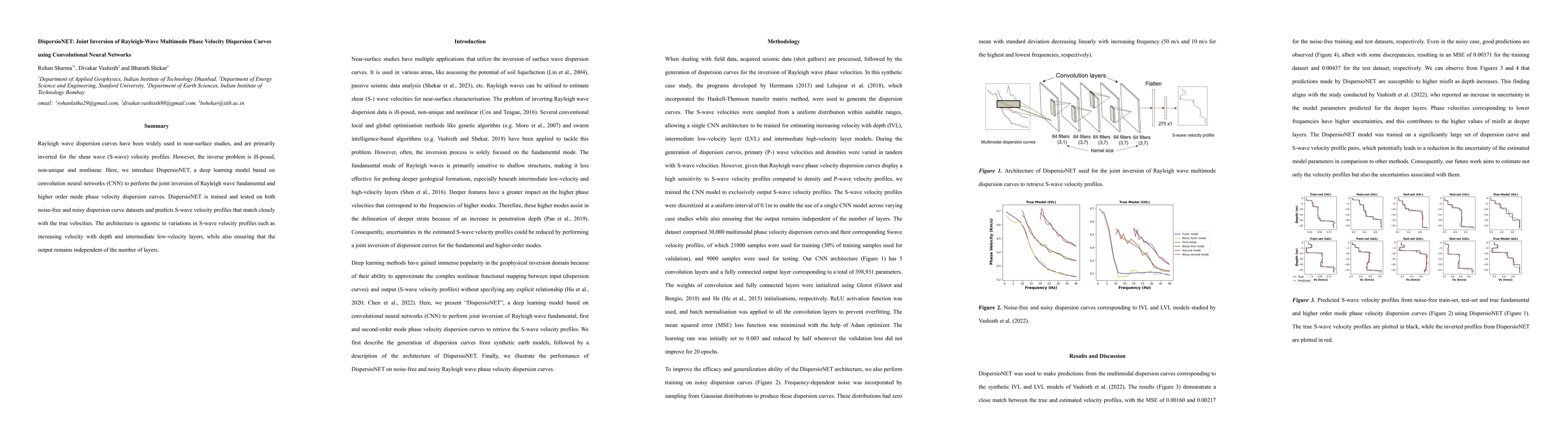 Thumbnail for DispersioNET: Joint Inversion of Rayleigh-Wave Multimode Phase Velocity
  Dispersion Curves using Convolutional Neural Networks