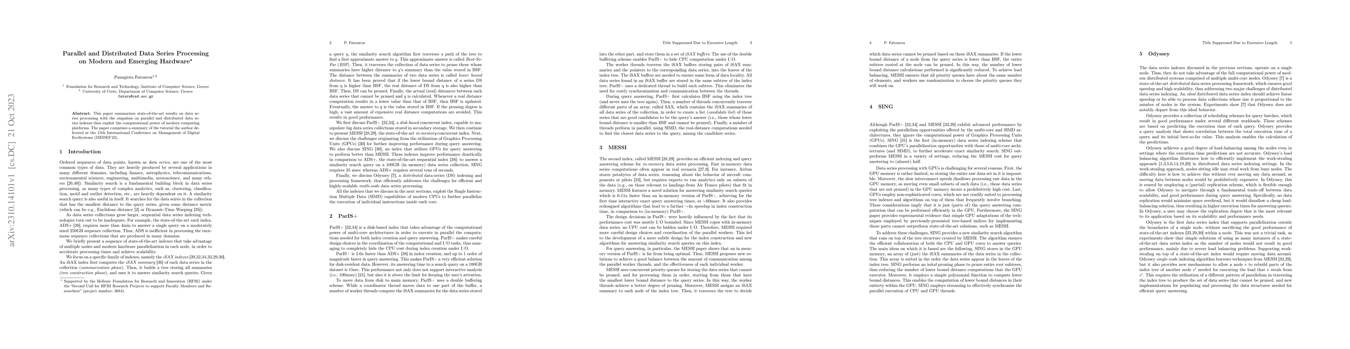 Thumbnail for Parallel and Distributed Data Series Processing on Modern and Emerging
  Hardware