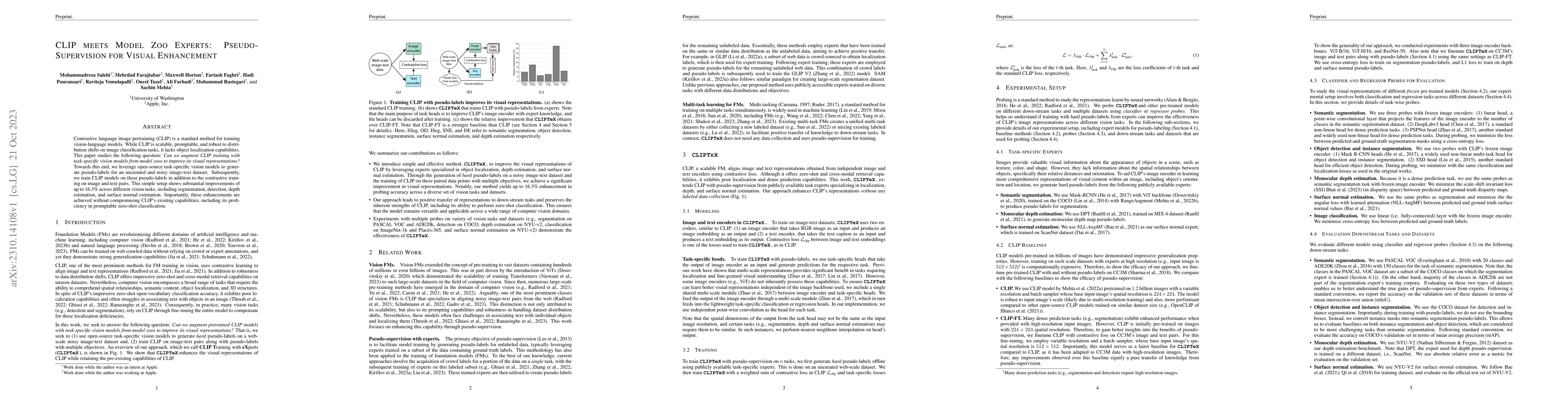 Thumbnail for CLIP meets Model Zoo Experts: Pseudo-Supervision for Visual Enhancement