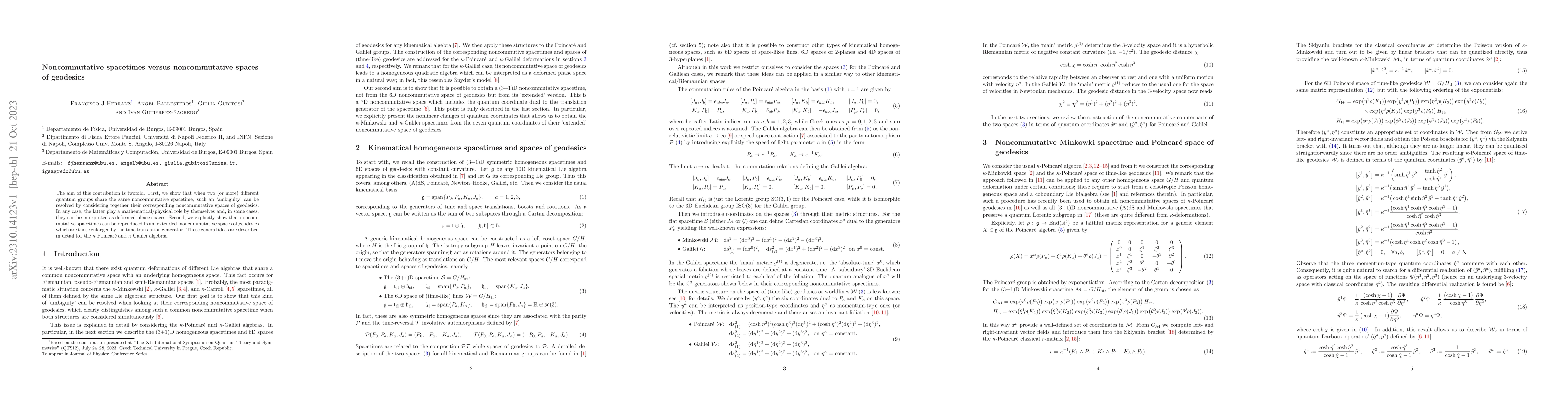 Thumbnail for Noncommutative spacetimes versus noncommutative spaces of geodesics