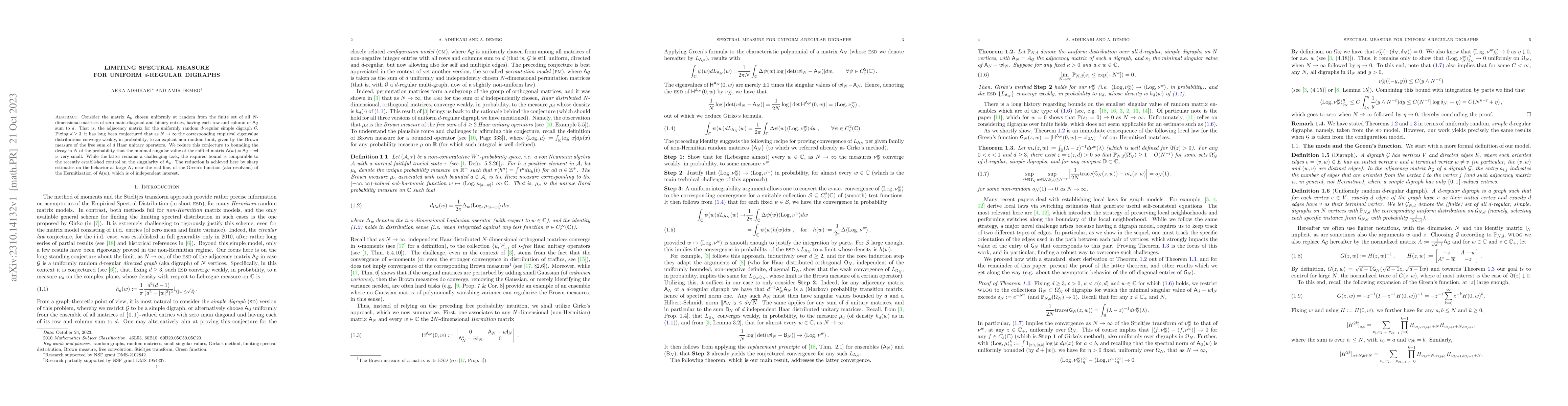 Thumbnail for Spectral measure for uniform $d$-regular digraphs