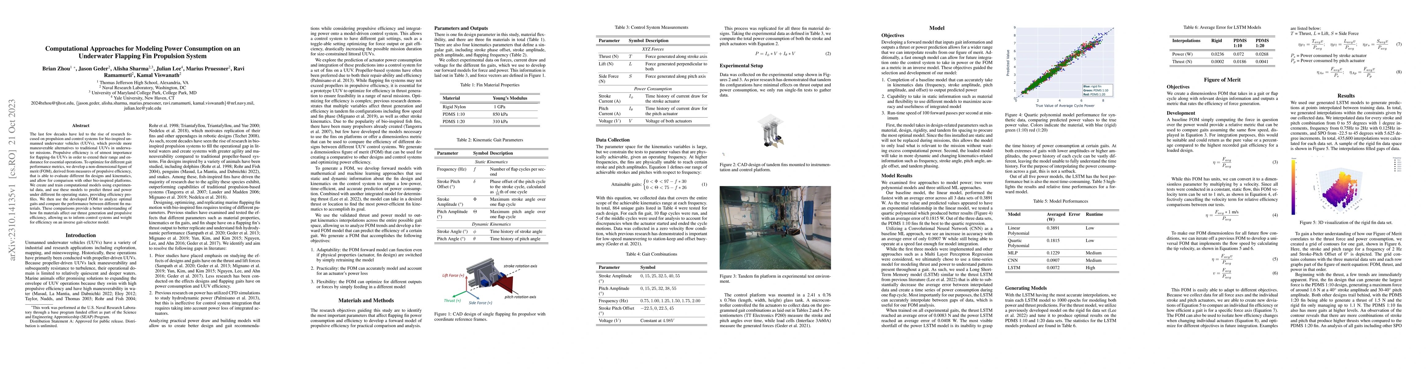 Thumbnail for Computational Approaches for Modeling Power Consumption on an Underwater
  Flapping Fin Propulsion System