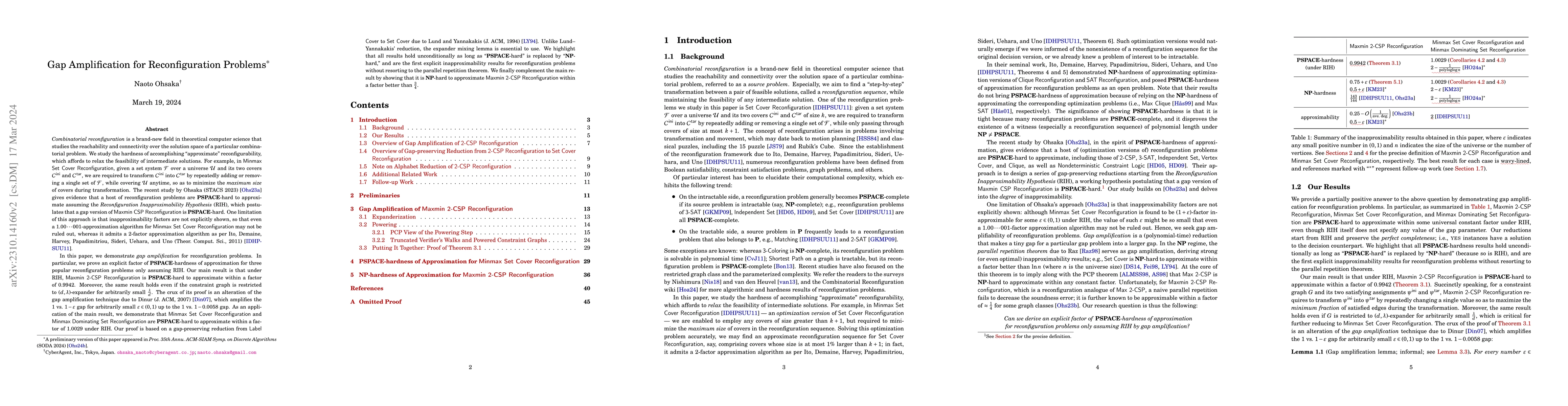 Thumbnail for Gap Amplification for Reconfiguration Problems
