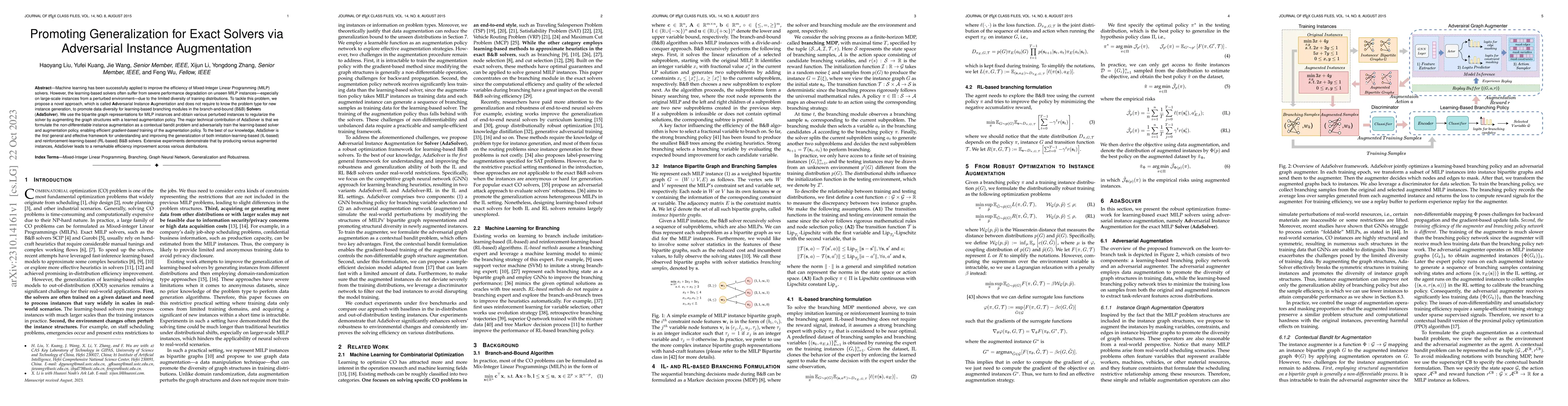 Thumbnail for Promoting Generalization for Exact Solvers via Adversarial Instance
  Augmentation