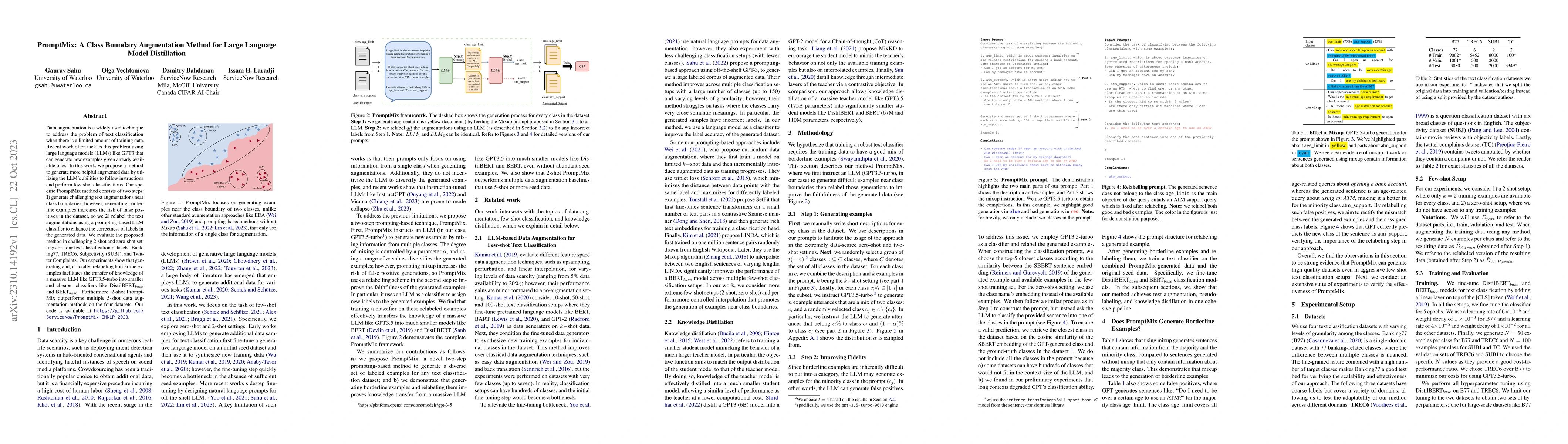 Thumbnail for PromptMix: A Class Boundary Augmentation Method for Large Language Model
  Distillation