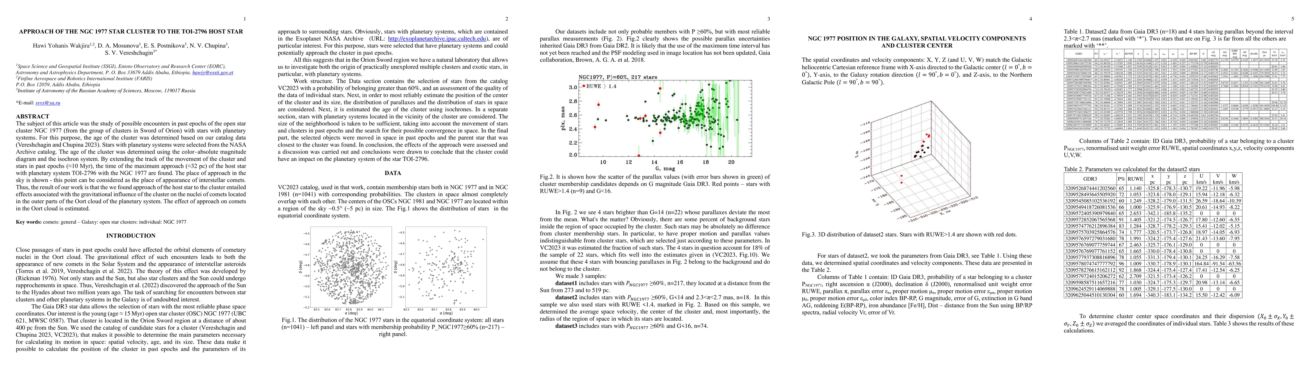 Thumbnail for Approach of the NGC 1977 star cluster to the TOI-2796 host star