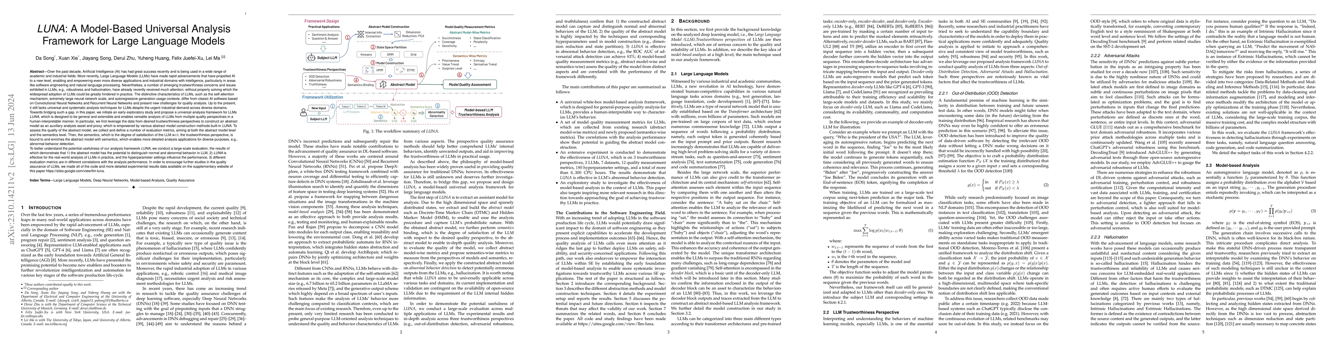 Thumbnail for LUNA: A Model-Based Universal Analysis Framework for Large Language
  Models