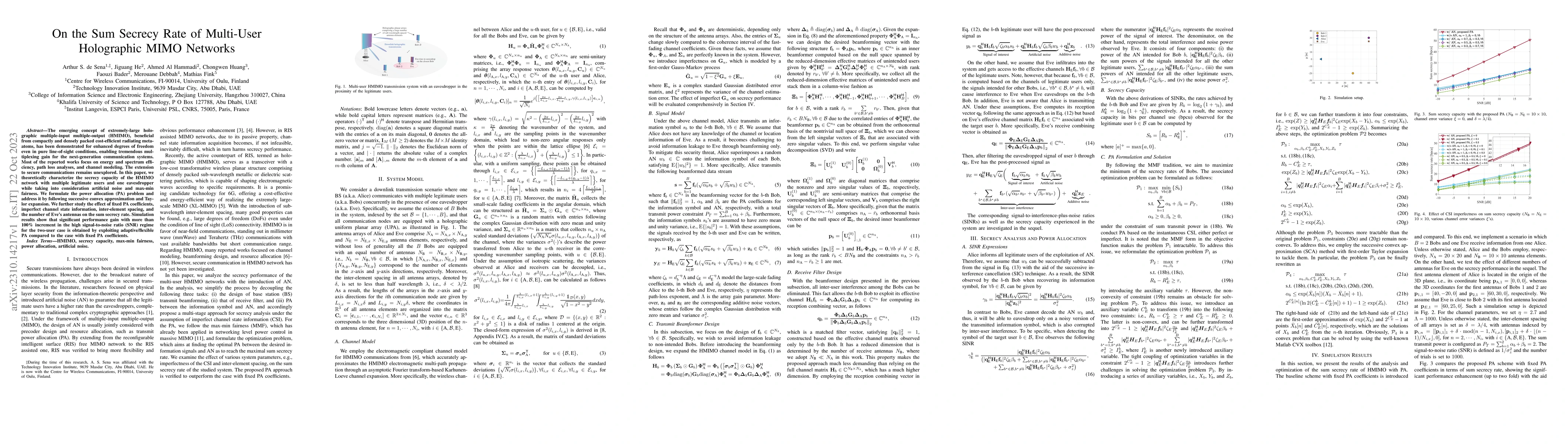 Thumbnail for On the Sum Secrecy Rate of Multi-User Holographic MIMO Networks